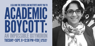 Touro Law to Host Lecture on Academic Boycott by Dr. Sharona Goldenberg Logo