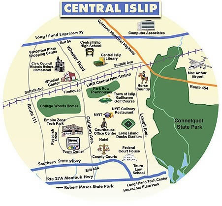 Graphical Map of Central Islip Area
