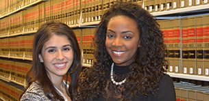 From left to right, Touro Law students Ingrid Tatiana Medina and Alexis Bullard.